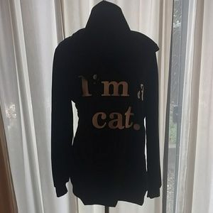 New NWOT Black I'm a cat Hoodie XL